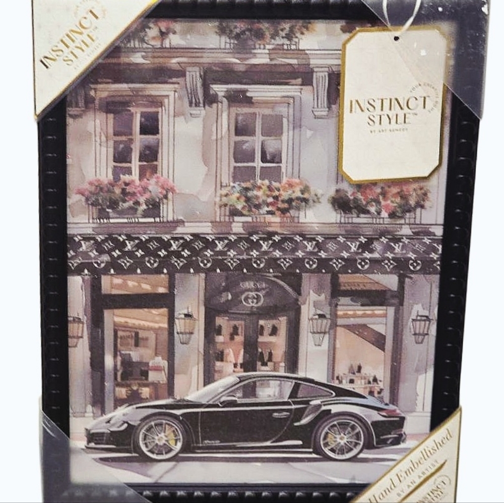 Instinct Style Gucci & Louis Vuitton Glitter Store Front Framed Wall Decor